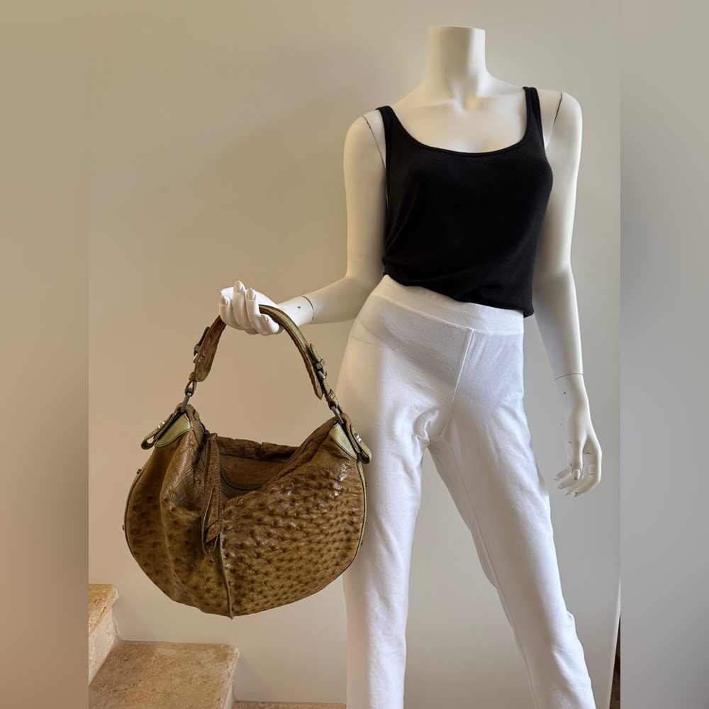 NUTI Genuine Ostrich Shoulder Bag Handbag - Picture 2 of 14